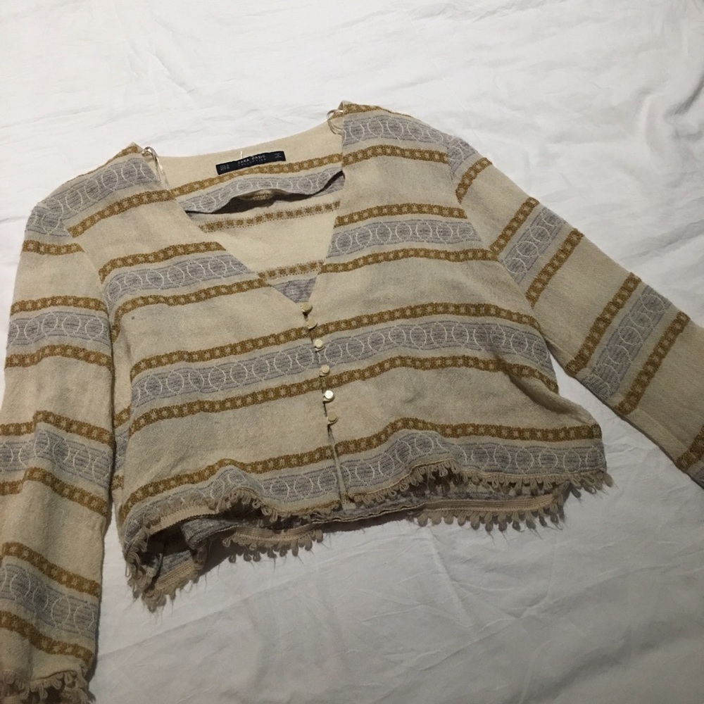 Zara 3/4 length vintage look blouse